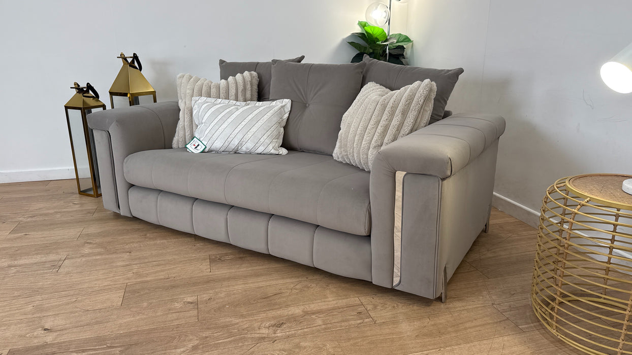 Sofology The Oscar 2 Seater Fabric Sofa in Super Matt Velvet Pebble Mix