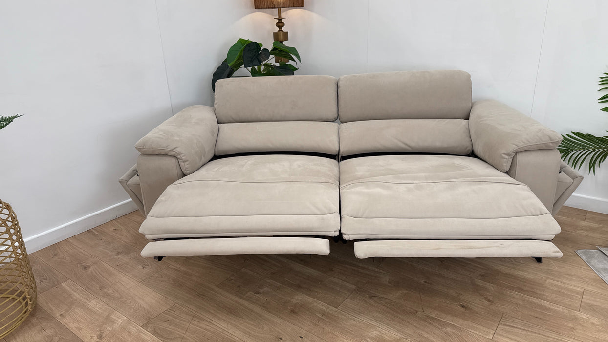 Sofology The Fratelli Fabric 2.5 Seater Power Recliner/Headrest in Lifestyle Nubuck Feel Stone