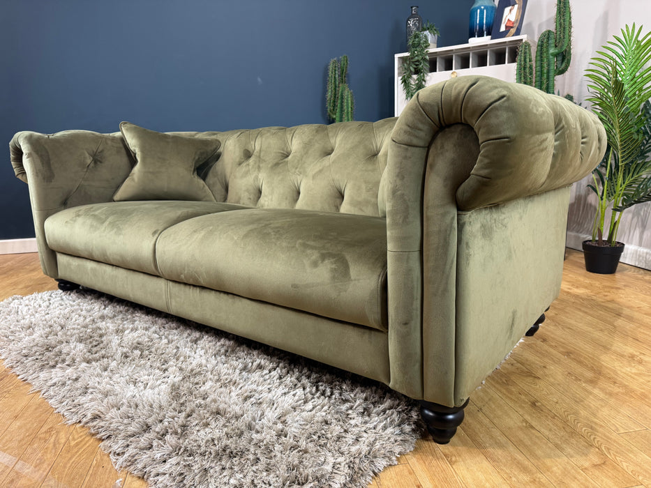 Balmoral Ltd Edition Fabric 3 Seater - Matt Velvet Moss (WA2)