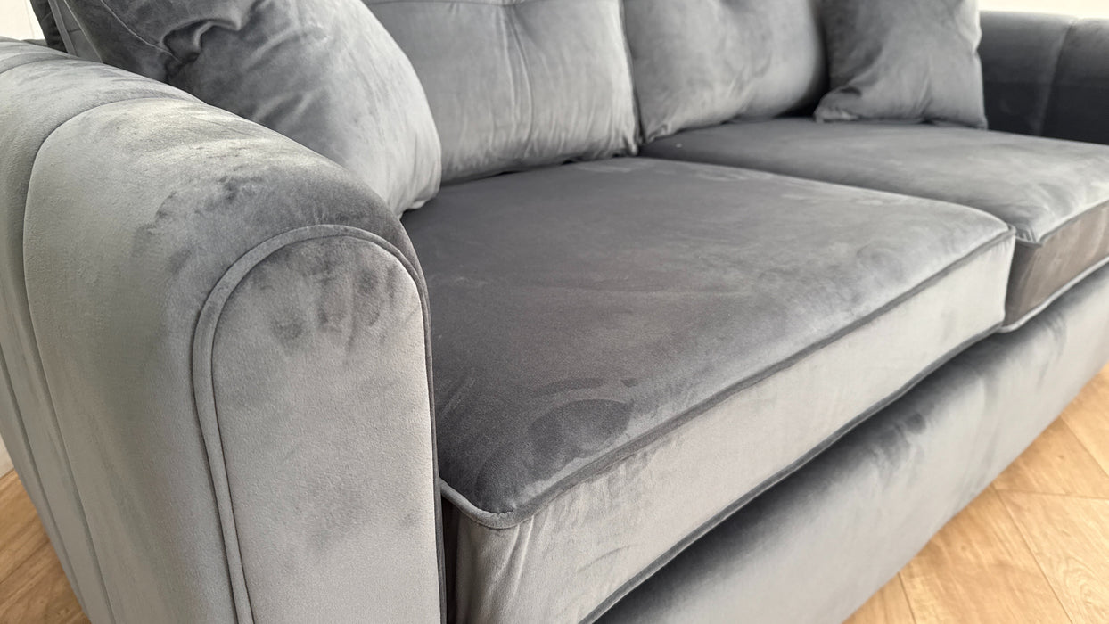 Sofology Islington Fabric 3 Seater Hypnos Deluxe Sofa Bed in Sleek Grey