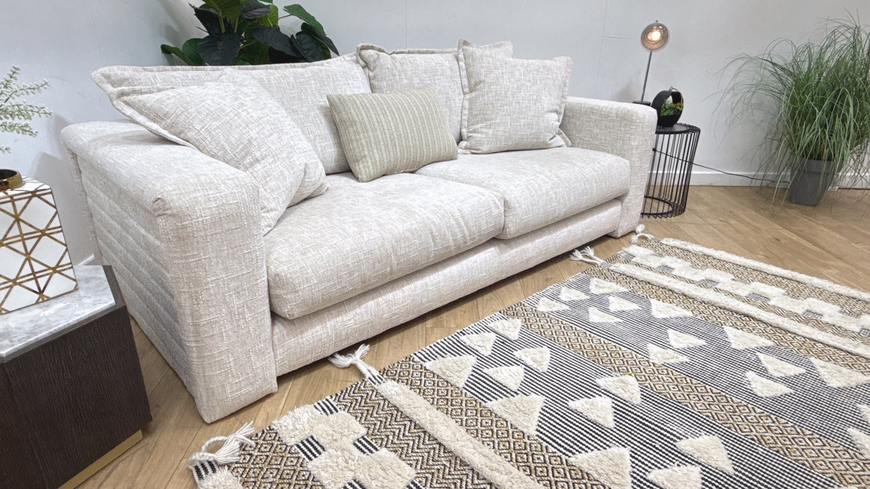 Sofology Cove Fabric 3 Seater in Artisan Chenille Ecru Mix