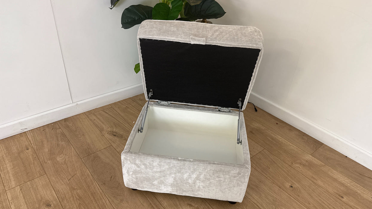 Sofology The Georgio Fabric Storage Footstool in Oyster All Over