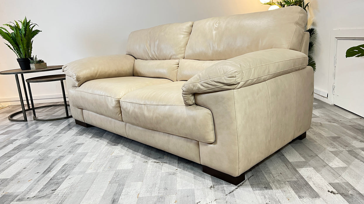 Santino 2 Seater - Leather Sofa - Caruso Bone