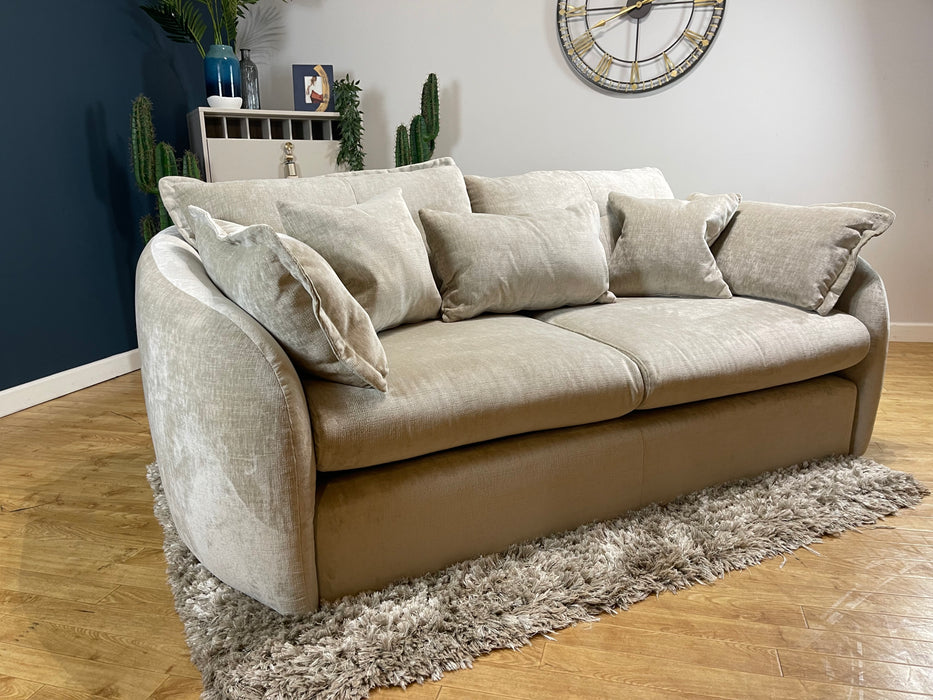 Portobello 3 Seater Sofa Bed Luxury Chenille Linen All Over Fabric (WA2)