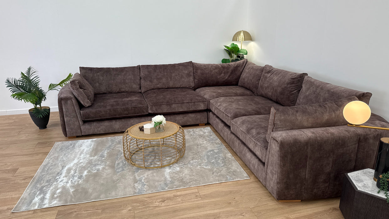 Emperor 3 Corner 3 Corner Sofa - Fabric - Foam Seating - Lucerne Expresso