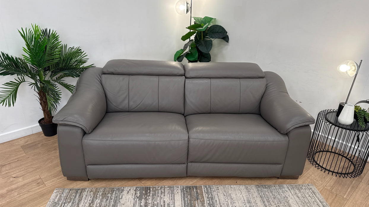Sofology Carrera Leather 2.5 Seater Power Recliner/Headrest in Trusty Embossed Elephant