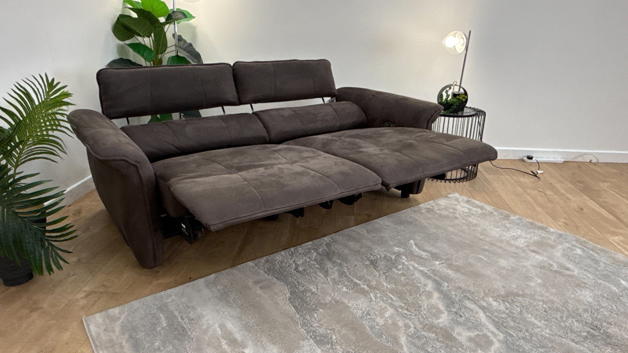 Sofology Cadenza Fabric 2.5 Seater Power Recliner/Headrest in Altara Cappuccino