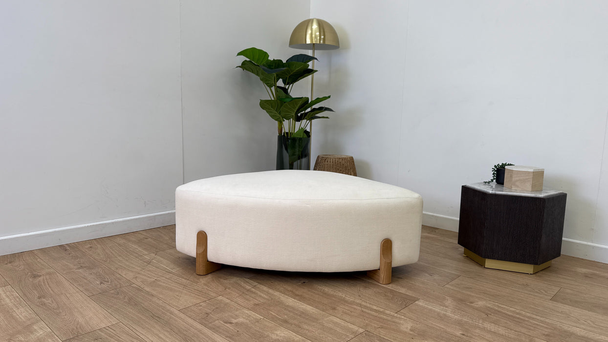 DFS Bellino Shaped Footstool in Cream/Black