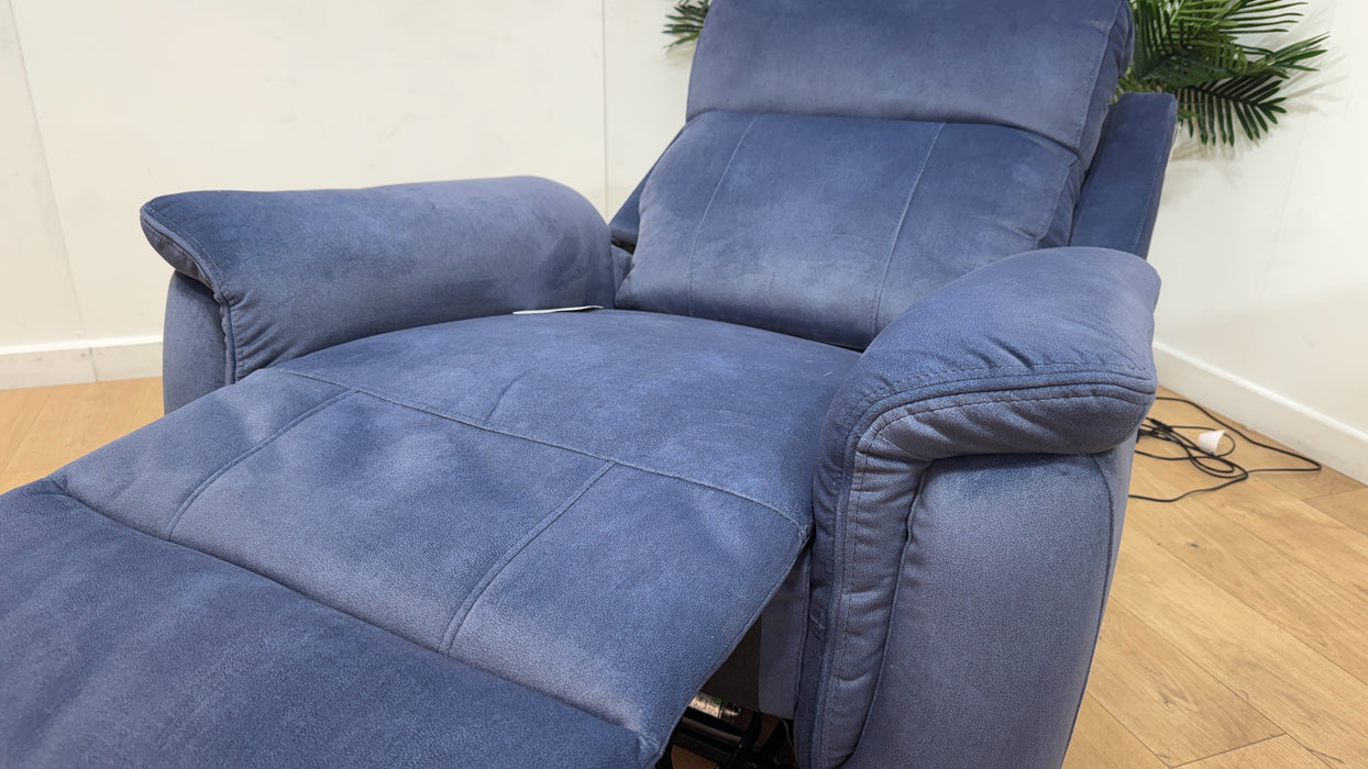 Sofology Bradie Fabric Chair Power Recliner/Headrest in Lifestyle Flecked Navy