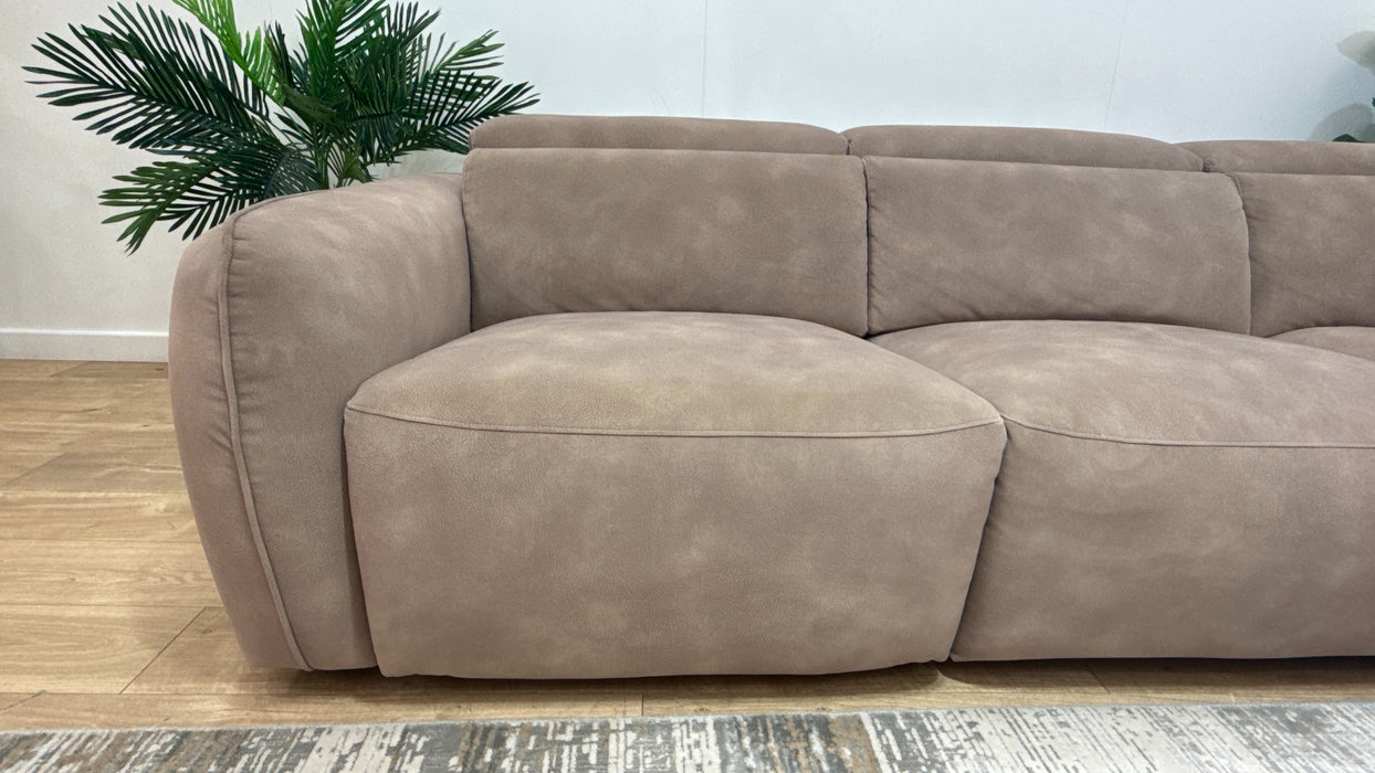 Sofology Serene Fabric 3 Corner 1 Power Recliner/Headrest in Lifestyle Mottled Latte