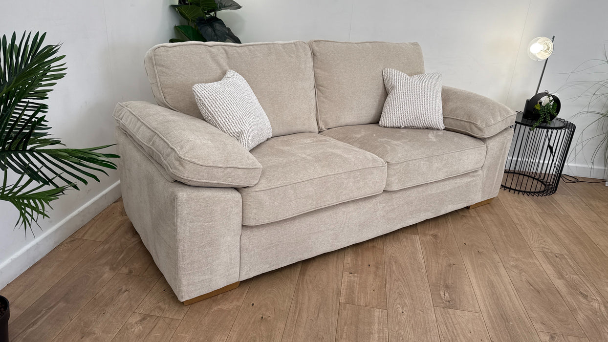 Sofology Brixton Fabric 3 Seater in Linen Look Chenille Natural Mix
