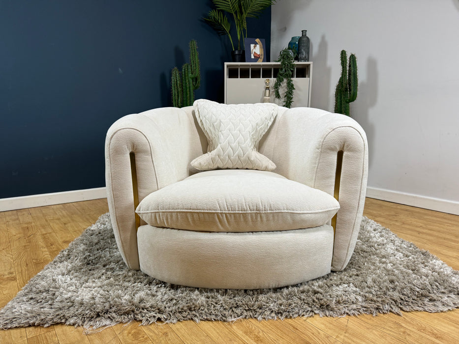 Empress Swivel Chair - Textured Chenille Oyster  (WA2)