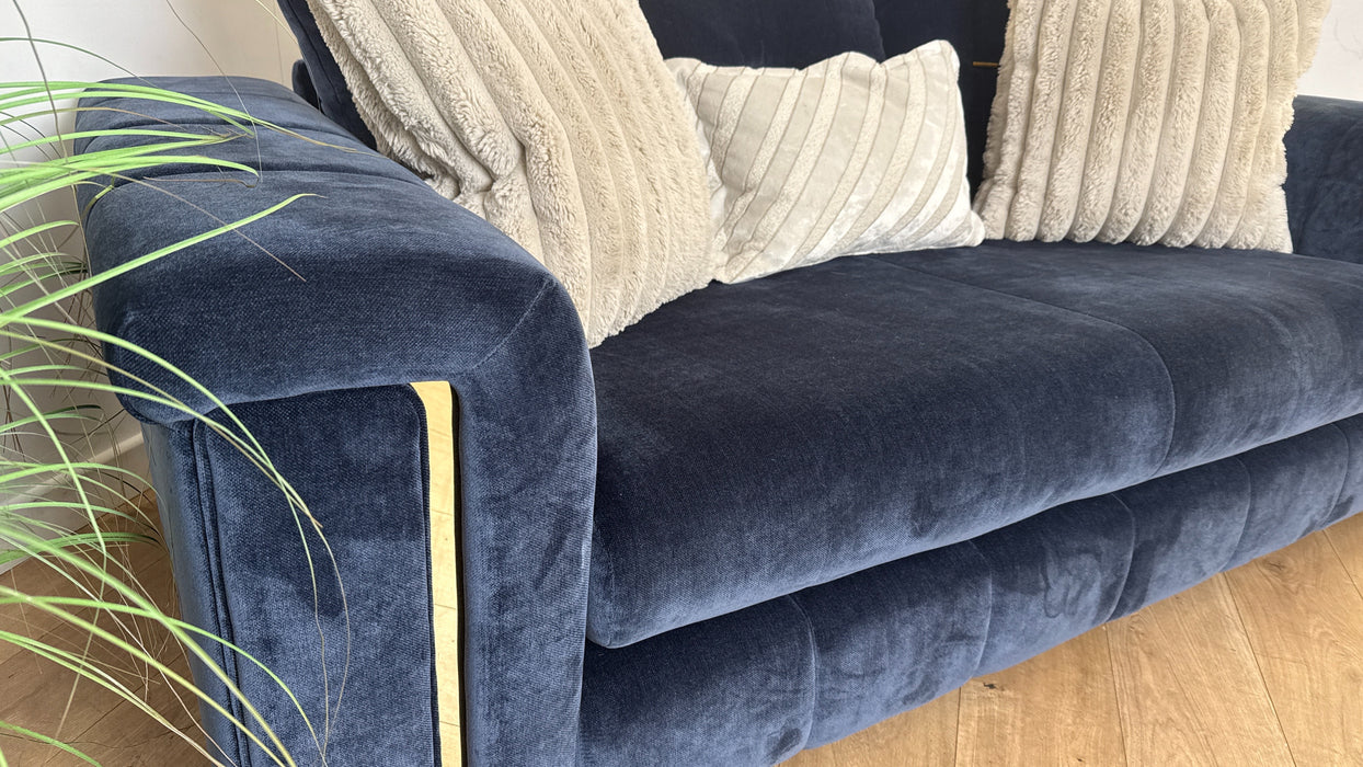 Sofology The Oscar 4 Seater Fabric Sofa in Fine Textured Chenille Navy Mix