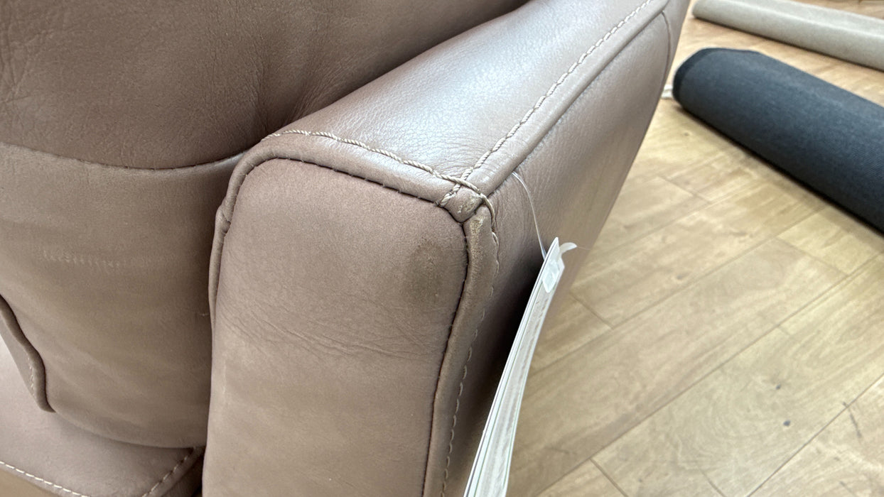 Sofology Santina Leather 2 Seater in Relaxed Soft Stone