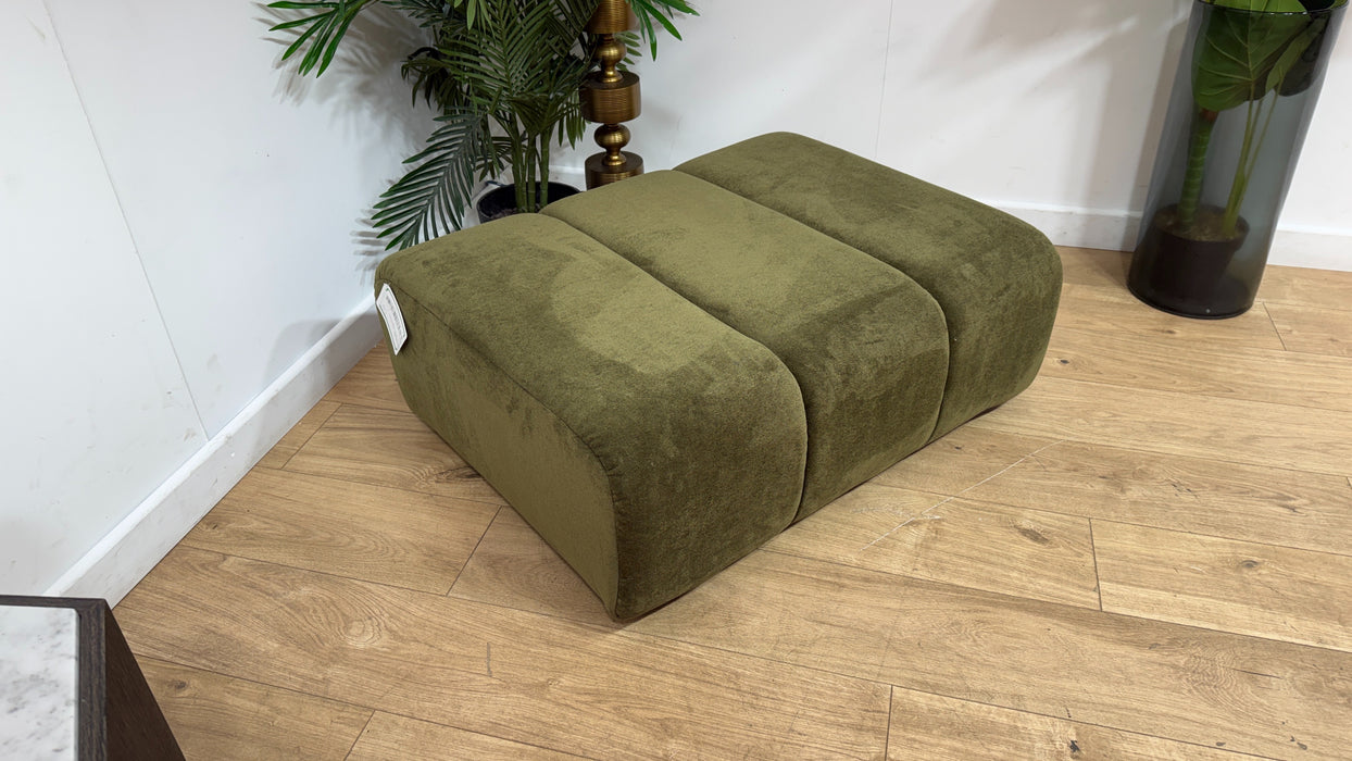 Sofology Waldorf Fabric Storage Footstool in Soft Sherpa Olive