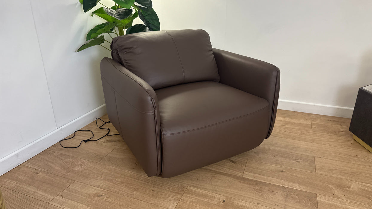Sofology Tessuto Accent Swivel Chair in Trusty Matt Chocolate