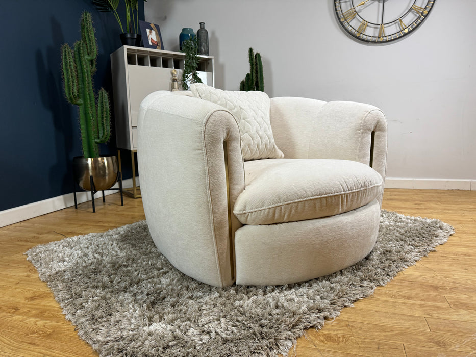 Empress Swivel Chair - Textured Chenille Oyster  (WA2)