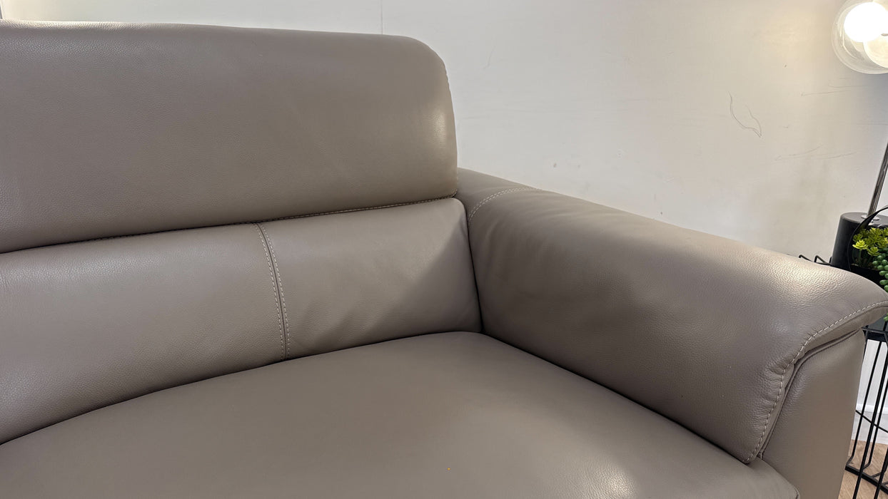 Sofology Illinois Leather 3 Seater in Trusty Soft Sheen Taupe