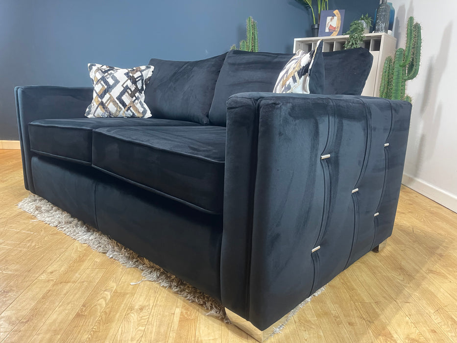 Titan 3 Seater Sofa Bed Festival Black / Bronze Mix Fabric Deluxe Bed (WA2)