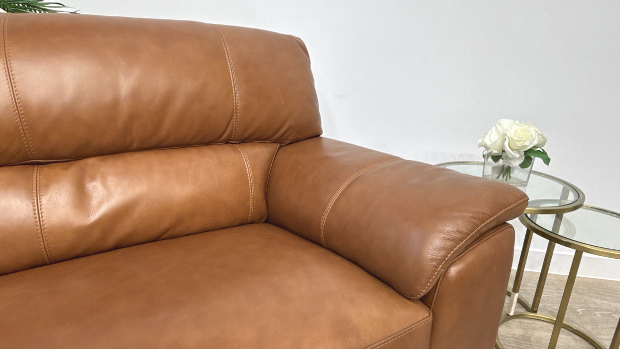 Sofology Santina Leather 3 Seater in Relaxed Soft Tan