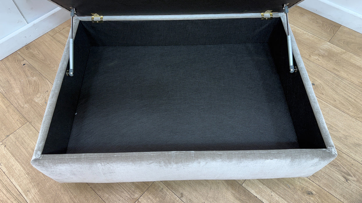 Sofology the Oscar Fabric Storage Footstool in Fine Textured Chenille Stone
