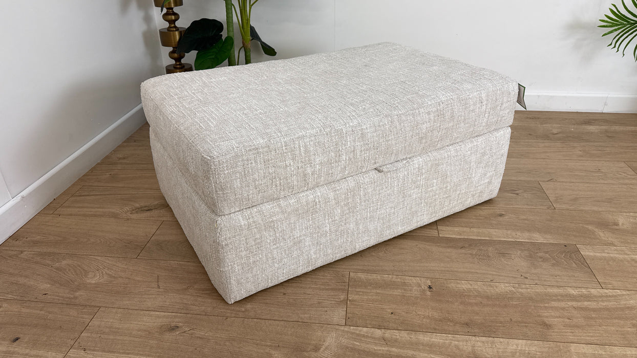 Sofology Cove Fabric Large Storage Footstool in Artisan Chenille Ecru