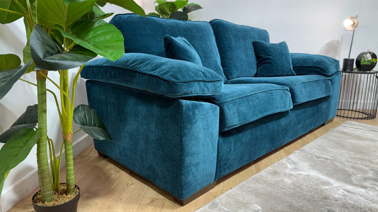 Sofology Brixton Fabric 3 Seater in Soft Chenille Teal