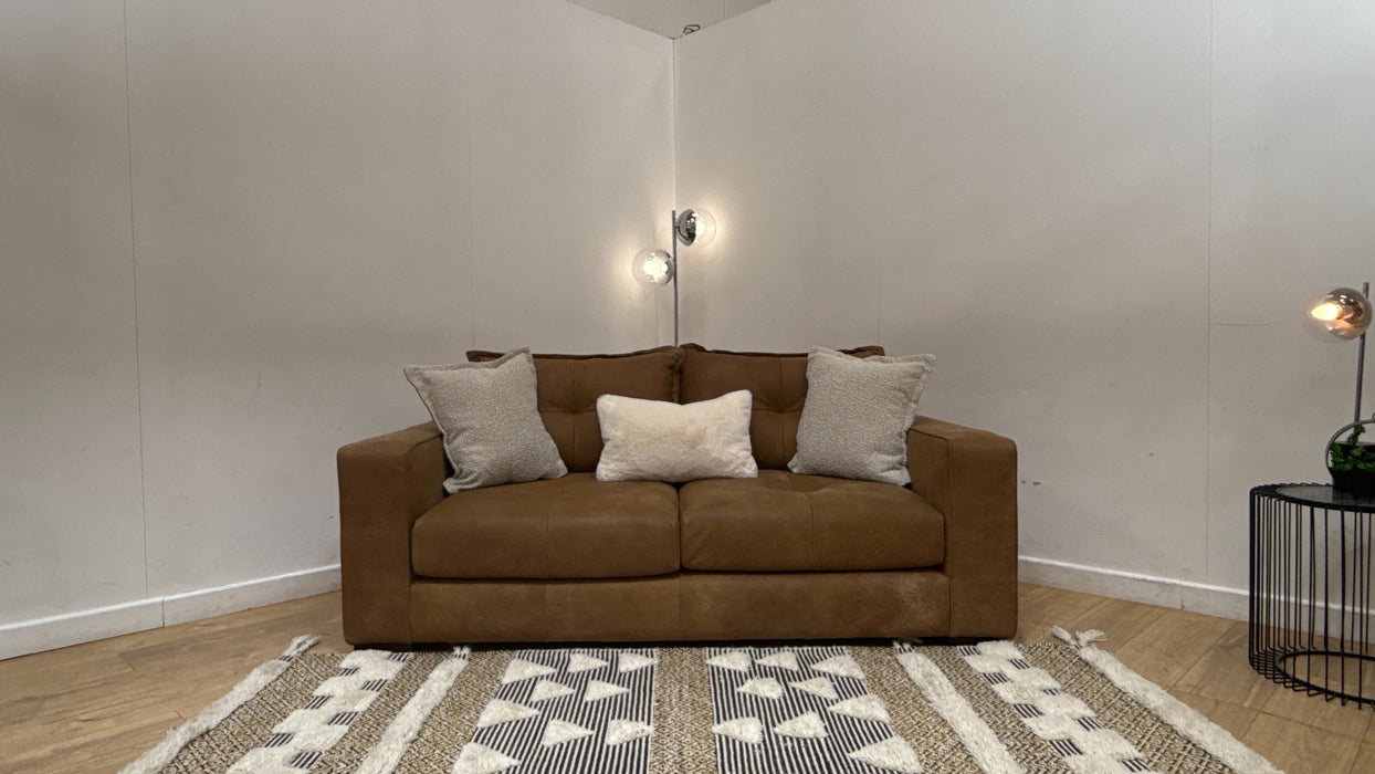 Sofology Artisan Leather 3 Seater in Character Tan/Natural Mix