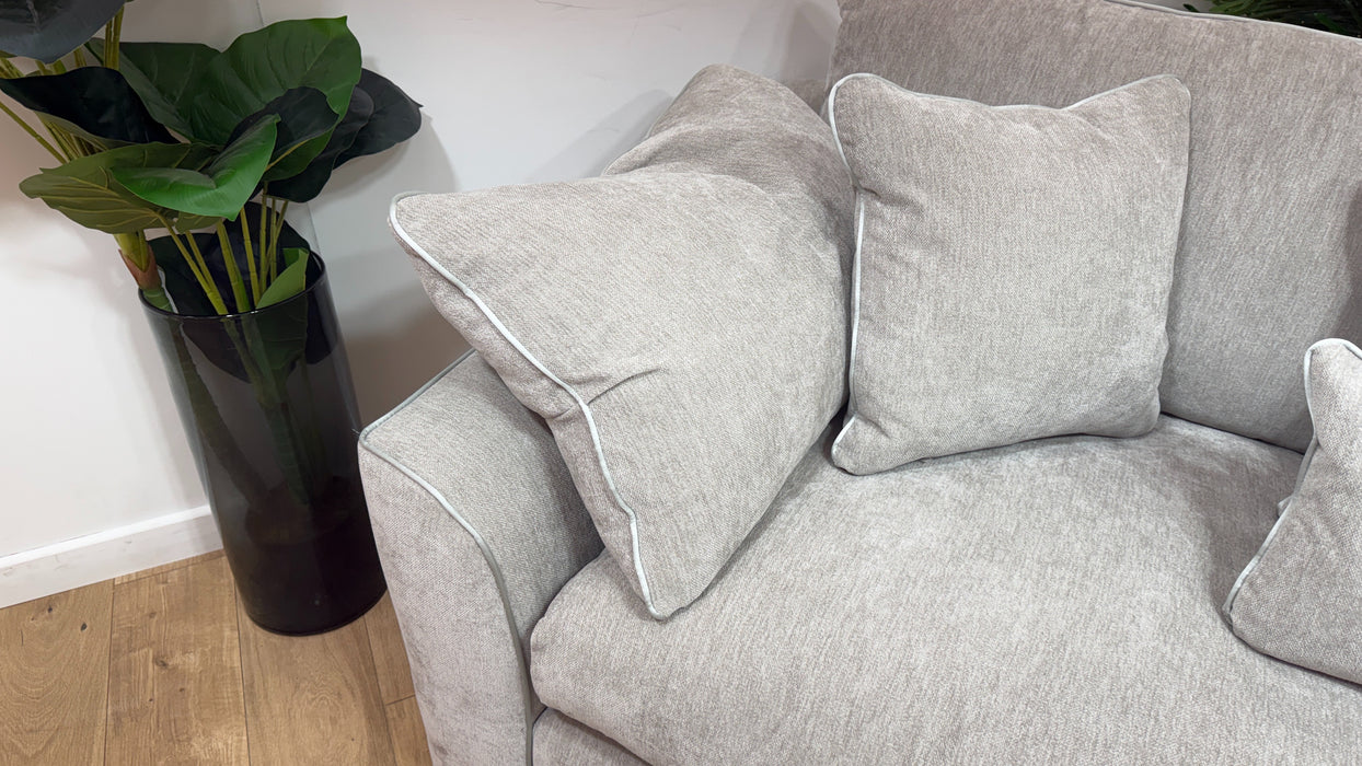 Sofology Georgio Fabric 4 Seater Split Feather Flex Seats in Lifestyle Plush Chenille Stone Mix
