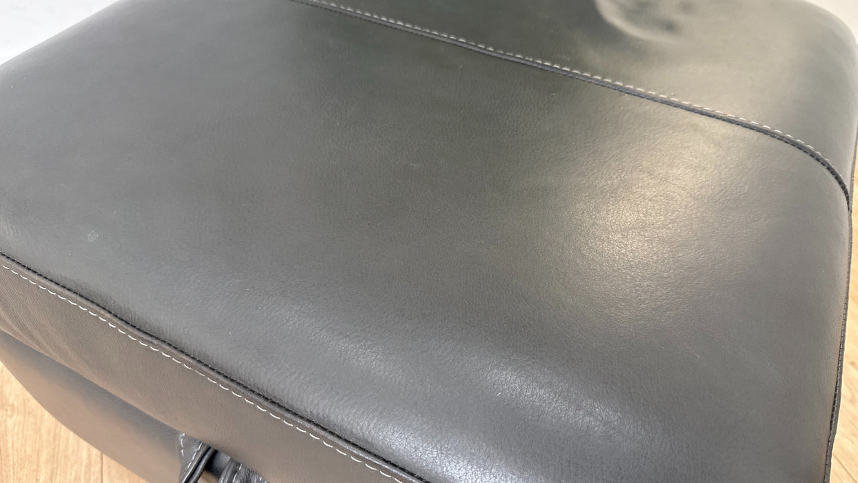 Sofology Cordelia Leather Storage Footstool in Dakota Pewter