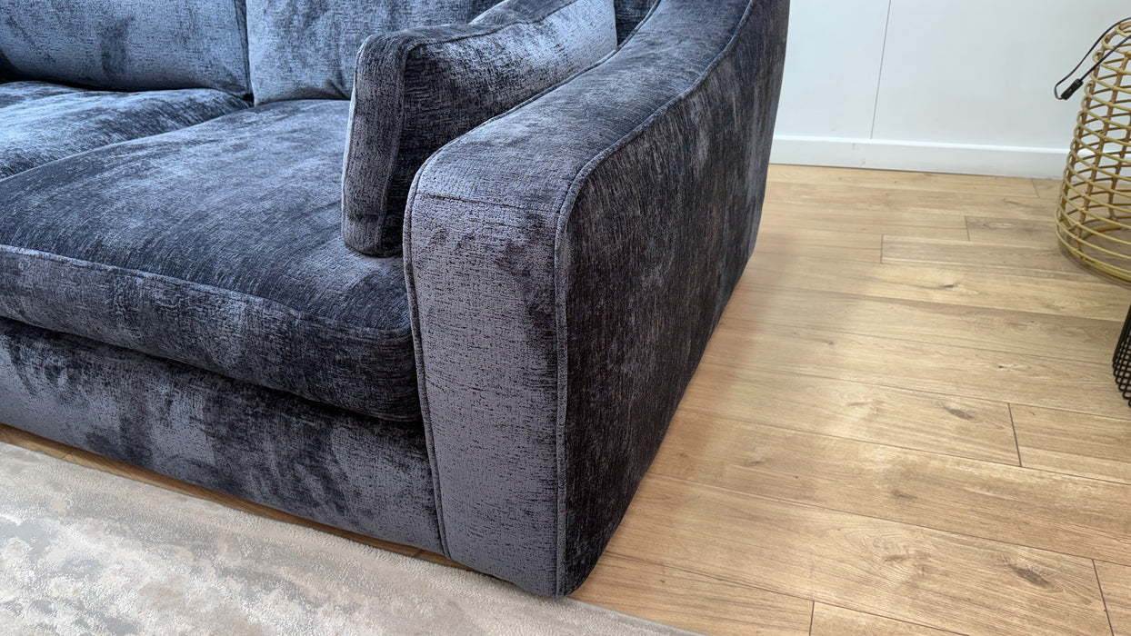 Sofology Bellagio Fabric 1 Corner 3 Reversible Feather Flex Interior in Chunky Luxe Chenille Ink Mix