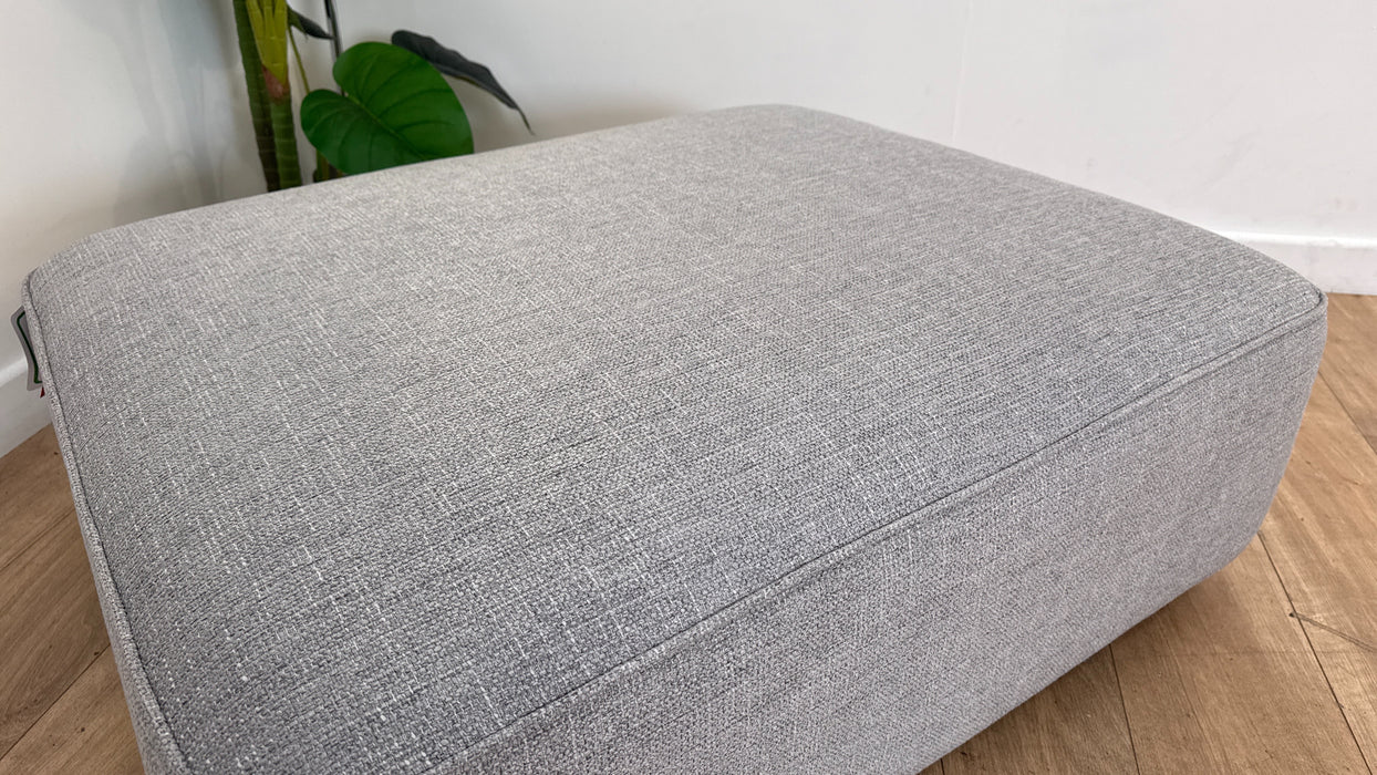 Sofology Russo Fabric Designer Footstool in Lustre Weave Zinc