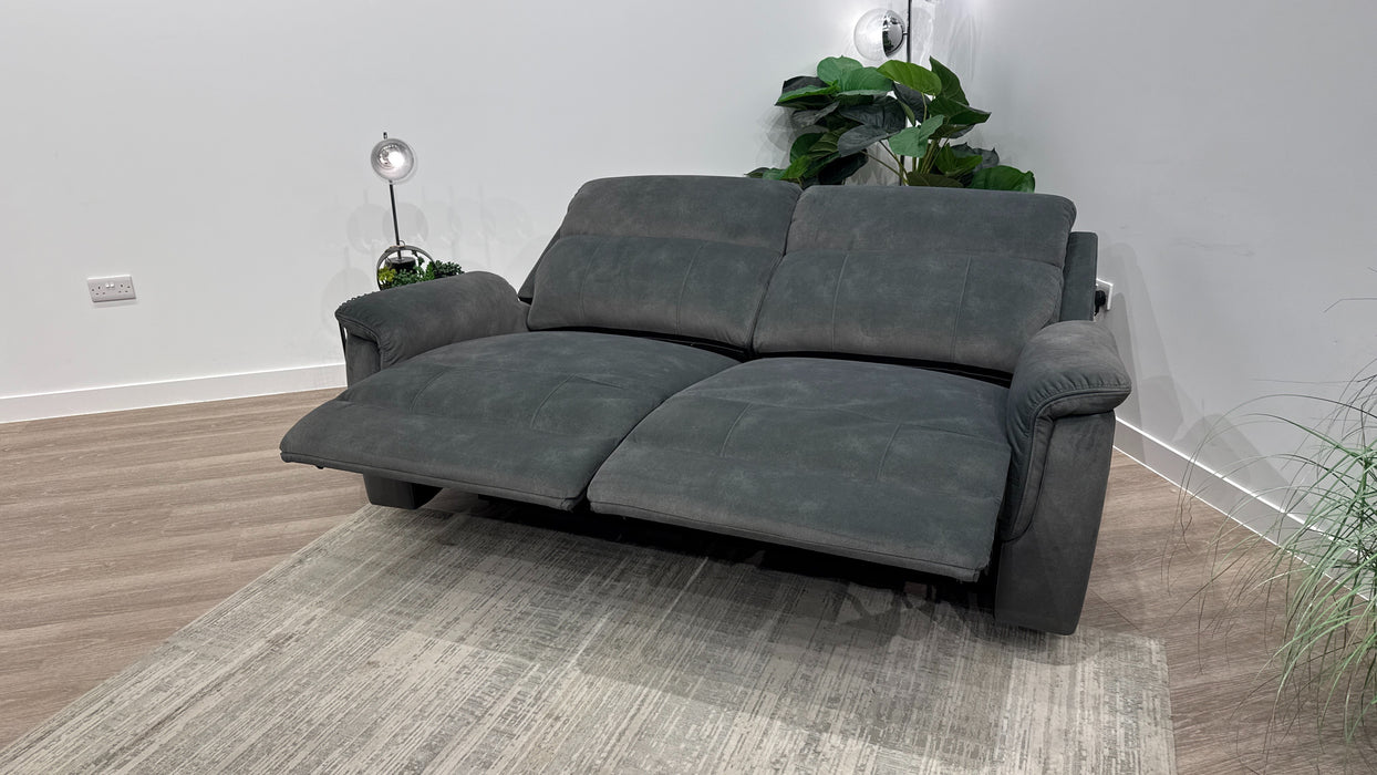 Sofology Bradie Fabric 2.5 Seater Power Recliner/Headrest in Lifestyle Flecked Mineral Green