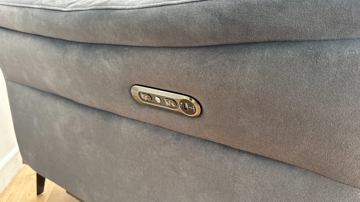 Sofology The Missouri 4 Seater Chaise Recliner Sofa in Lifestyle Flecked Fabric Charcoal