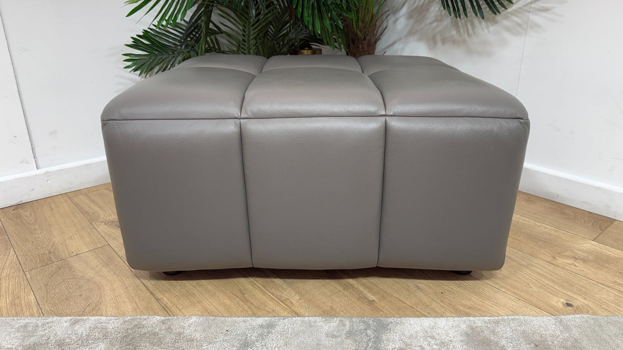 Sofology Luna Leather Storage Footstool in Elephant