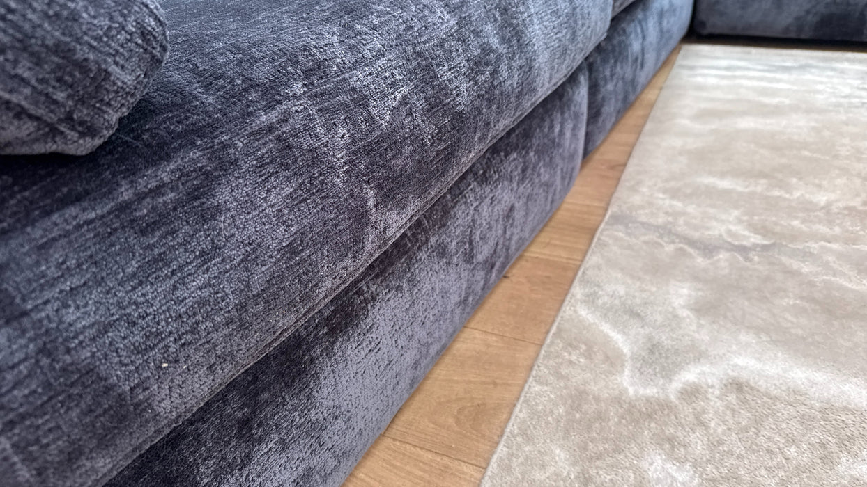 Sofology Bellagio Fabric 1 Corner 3 Reversible Feather Flex Interior in Chunky Luxe Chenille Ink Mix
