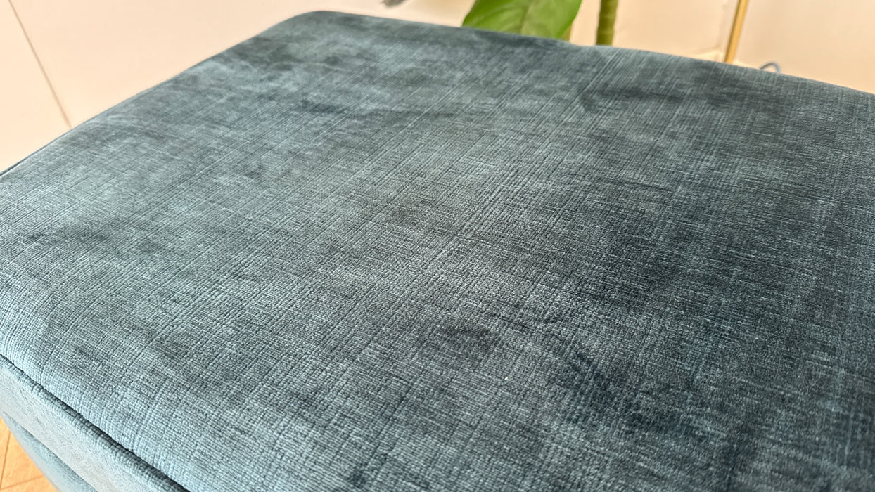 Sofology The Georgio Fabric Footstool in Luxe Chenille Teal All Over