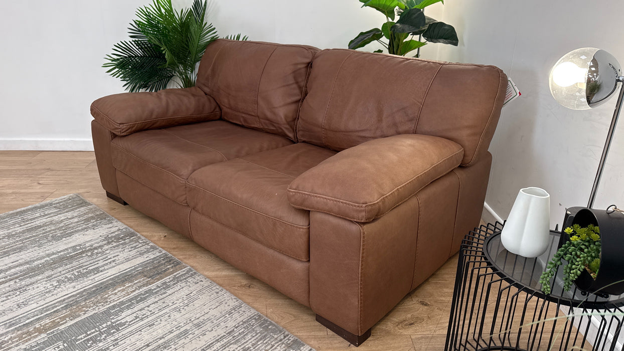Sofology Linara Leather 2 Seater in Apollo Espresso