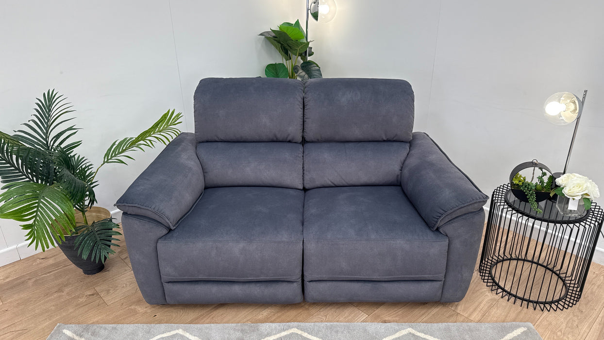 Sofology The Hugo 2 Seater Fabric Recliner Sofa in Lifestyle Flecked Fabric Charcoal