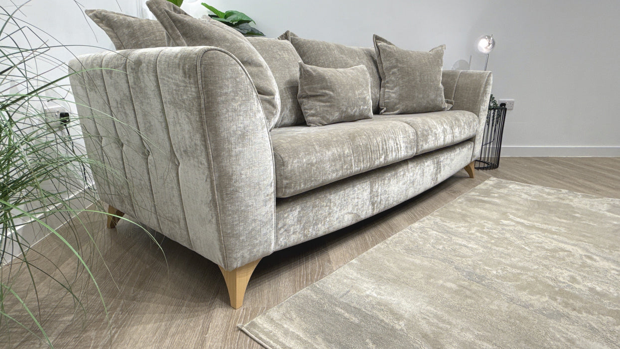 Sofology Luella Fabric 4 Seater in Luxe Chenille Stone