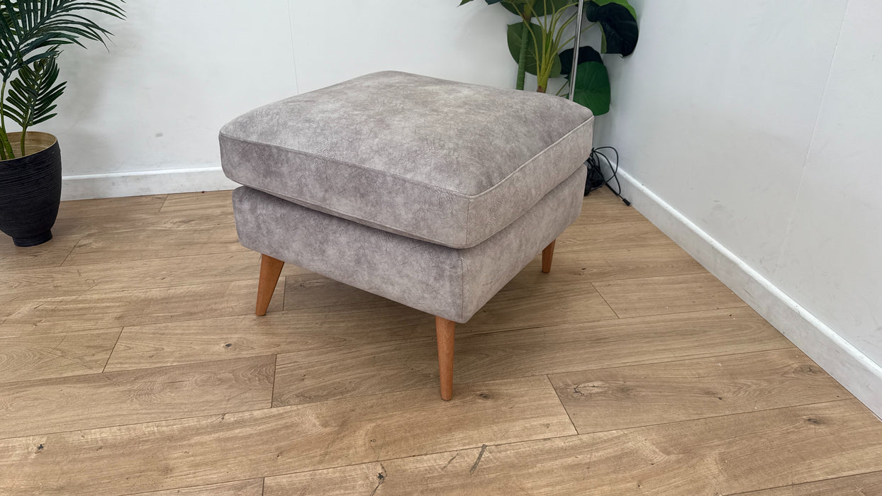 Sofology The Hackney Fabric Footstool in Lifestyle Dapple Stone All Over
