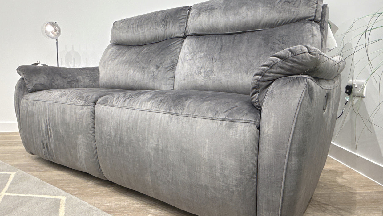 Sofology Parker Fabric 2.5 Seater Manual Recliner in Heritage Steel