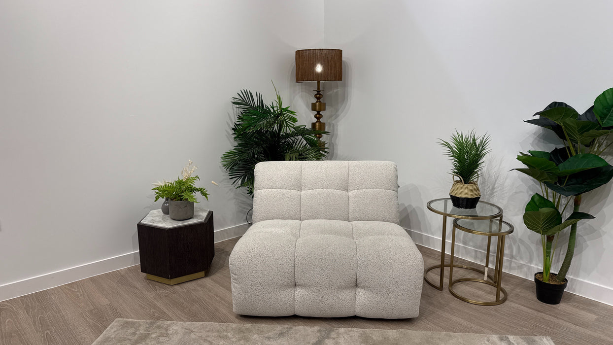 Sofology Lunar Armless Chair In Woven Boucle Moonstone