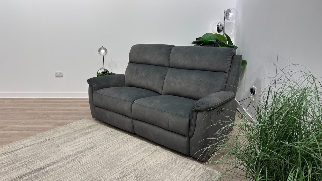 Sofology Bradie Fabric 2.5 Seater Power Recliner/Headrest in Lifestyle Flecked Mineral Green