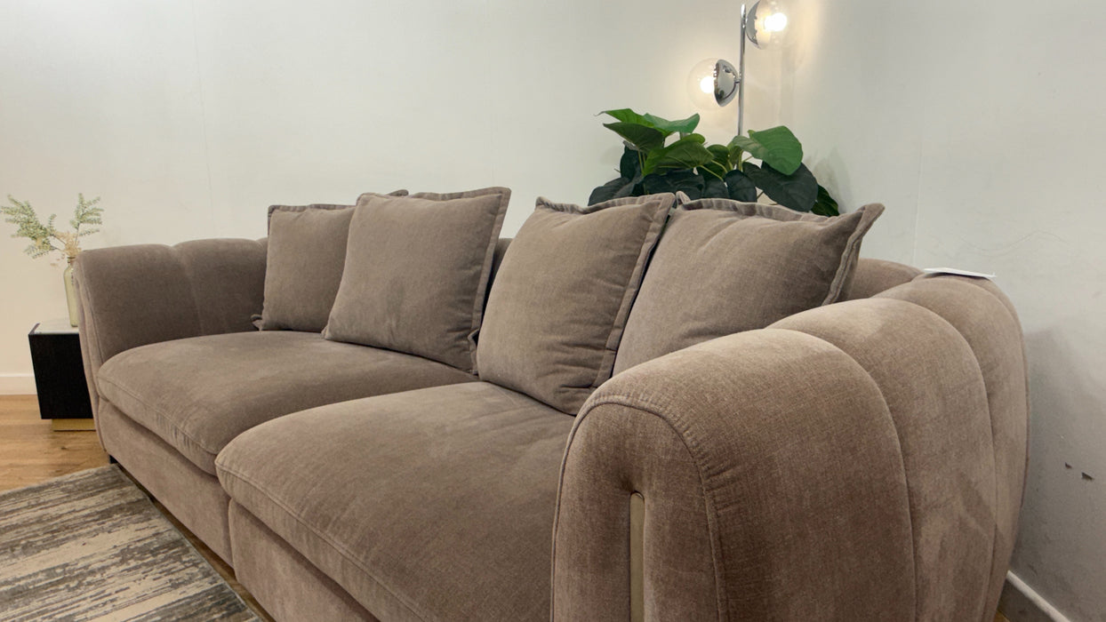 Sofology Empress Fabric 4 Seater Pillow Back in Relaxed Chenille Nutmeg