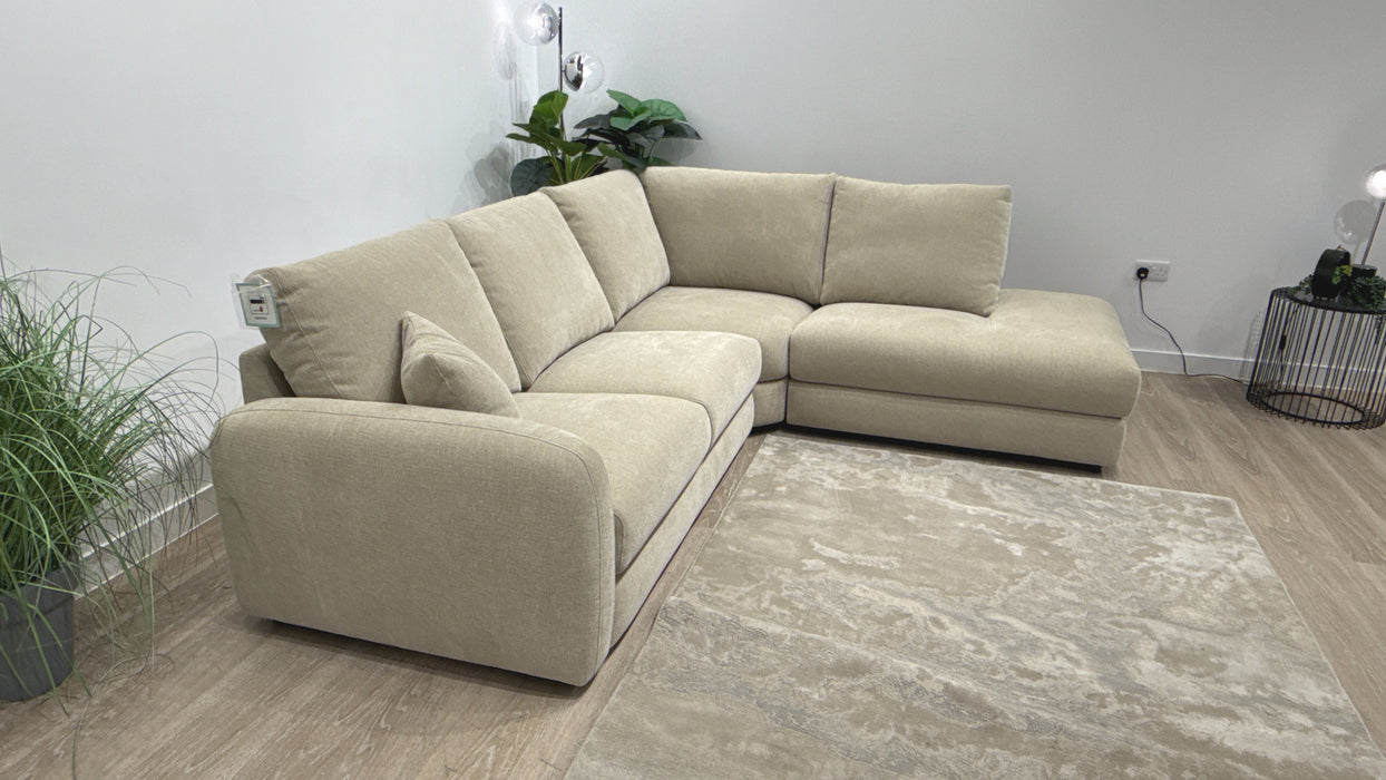 Sofology Restore Fabric 3 Corner 1 Chaise in Chenille Pebble