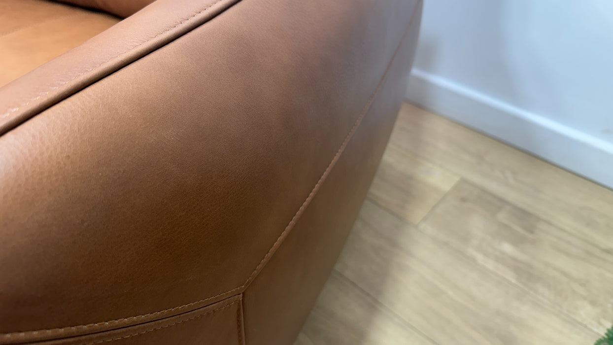 Sofology Adler Leather Asymmetric 4 Seater in Relaxed Soft Tan