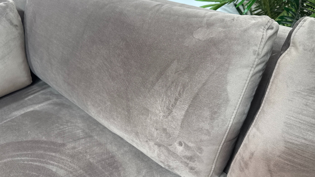 Sofology Strand Fabric 4 Seater in Matt Velvet Mole