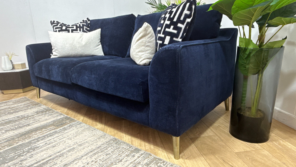 Sofology Mayfair Fabric 3 Seater Foam Seats in Soft Chenille Navy/Navy Mix