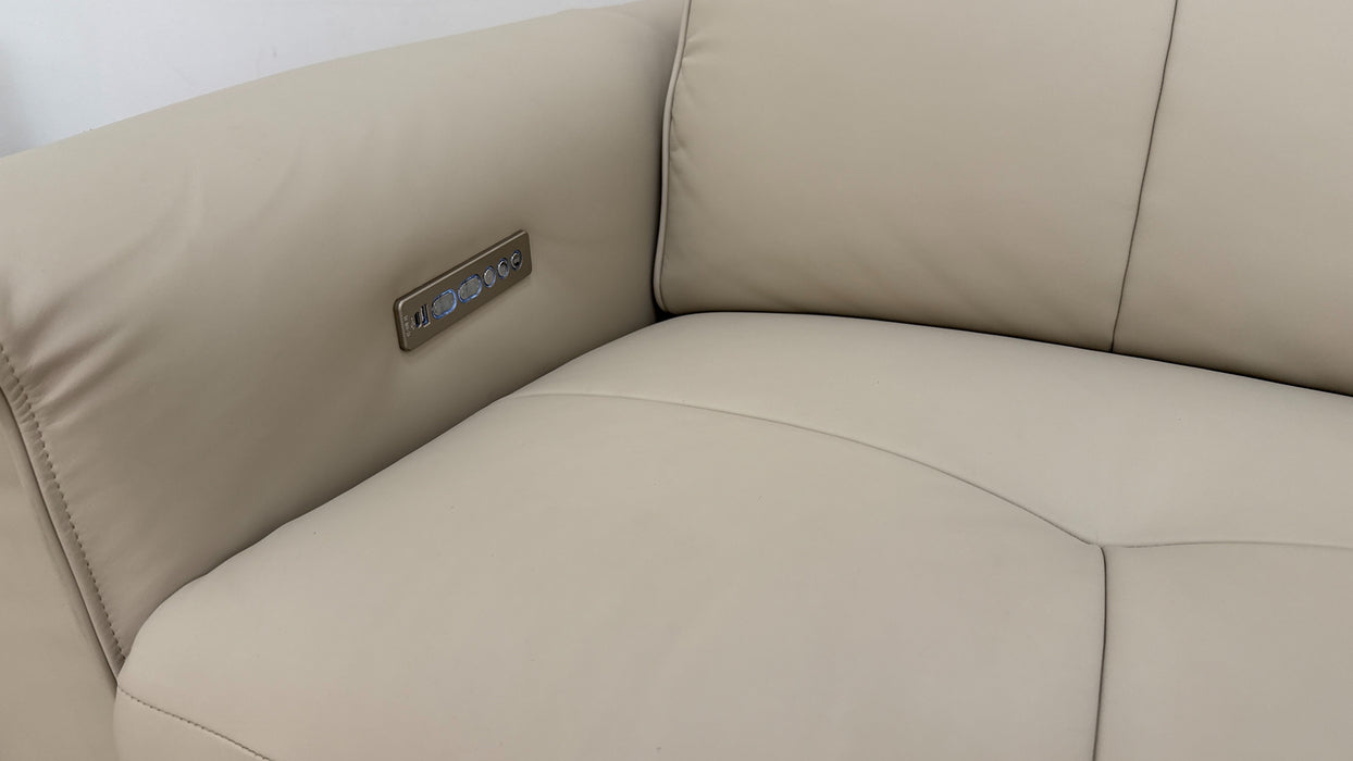 Sofology The Riviera Leather 2.5 Seater Power Recliner/Headrest in Trusty Super Matt Stone